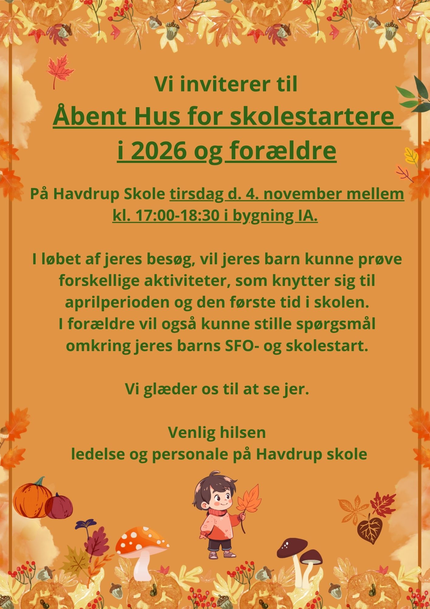 Åbent hus invitation